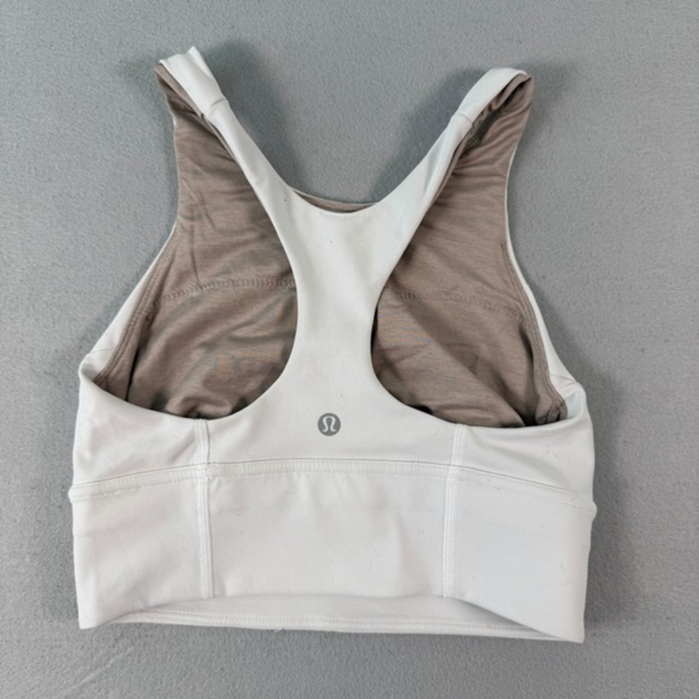 Lululemon Wunder Train Sports Bra Women 4 White Racerback Yoga Gym Athletic